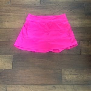 Lululemon Sonic Pink Pace Rival Mid Rise Skirt *long Length
